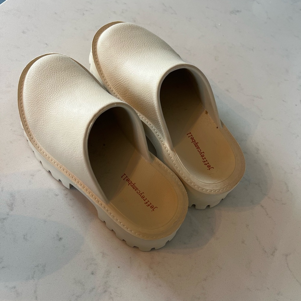 Jeffrey Campbell X Anthropologie Cream Platform Lug Clogge Clog Mule Size 8 - Picture 5 of 7